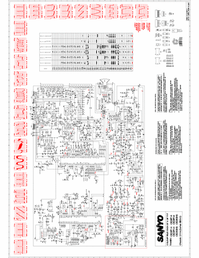 Sanyo CE25FV4, CE25FA4, CE25GN3, CE28FV4, CE28FA4, CE28GN3 Schematic only. For sets CE25FV4, CE25FA4, CE25GN3, CE28FV4, CE28FA4, CE28GN3, all using chassis 2114 series EB5-C.